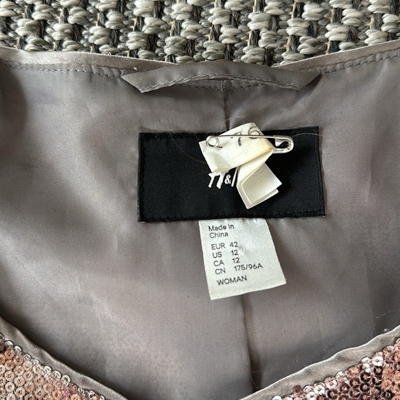 Sequin sleek Jacket- excellent condition. Rose Gold and Silver - Picture 3 of 4